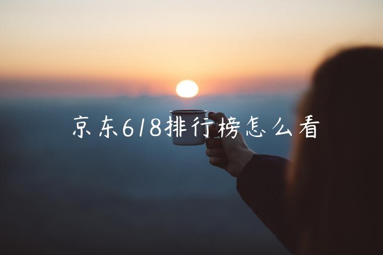 京東618排行榜怎么看